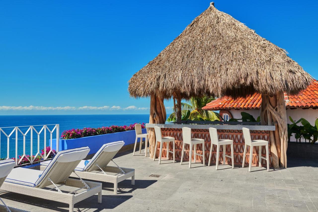 Hotel Luxury Patio Azul (Adults Only) بويرتو فالارتا المظهر الخارجي الصورة Rooftop bar at the Hotel El Ganchán